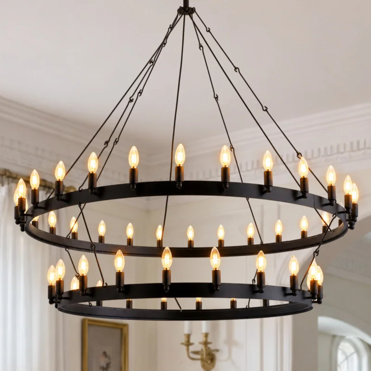 5 units of Brisa 2 Tier Wheel-Shaped Pendant Lights - MSRP $3,500 - Like New (Lot # 1035008)