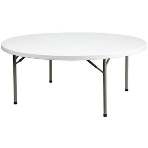 2 Units of Flash Furniture 72" Round White Folding Tables - MSRP 1610$ - Open Box (Lot # 562301)