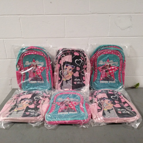 72 Units of Betty Boop Backpacks & Lunch bags - MSRP 1717$ - Brand New (Lot # 569312)