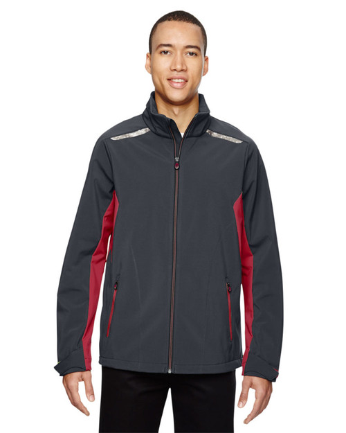 18 Units of Men's Excursion Soft Shell Jackets Carbon/Red - Size: L - MSRP 1800$ - Brand New (Lot # CP569407)