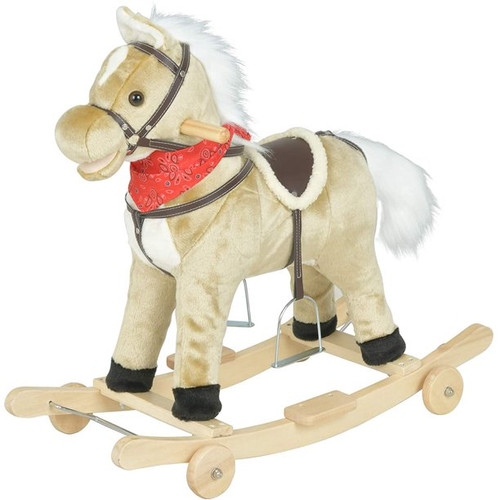 1 Units of Uenjoy Kids Rocking & Riding Horse 2-in-1, 2-5 Years Old - Beige - MSRP $90 - Brand New (Lot # 104-BN639704)