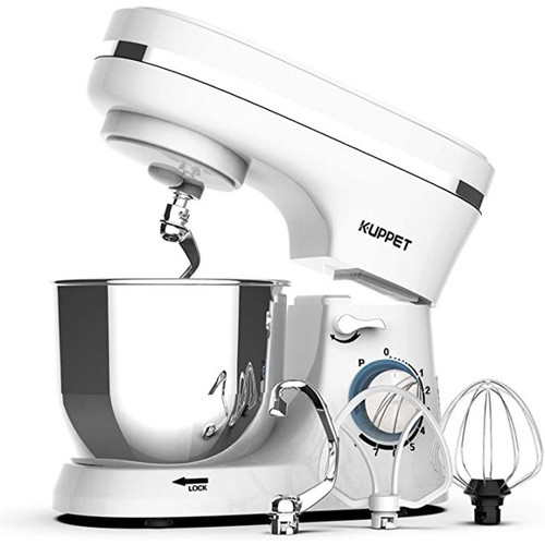 1 Units of KUPPET 8 Speed Electric, 3 in 1 Stand Mixer, 300W 4.7QT Stainless Steel Bowl - White - MSRP $160 - Brand New (Lot # 104-BN635104)