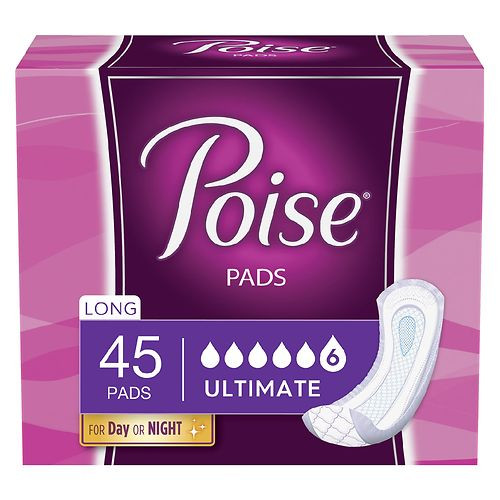 8 Units of Poise - Postpartum Incontinence Pads Day/Night, Ultimate Absorbency, Long Length, - 45.0ea - MSRP $224 - Like New (Lot # 102-LK649104)