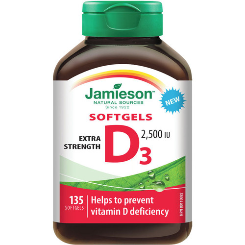 36 Units of Jamieson Vitamin Extra Strenght D3 2500IU Softgels - 135ct - Expire 2023/11/30 - MSRP $468 - Brand New (Lot # BN672301)