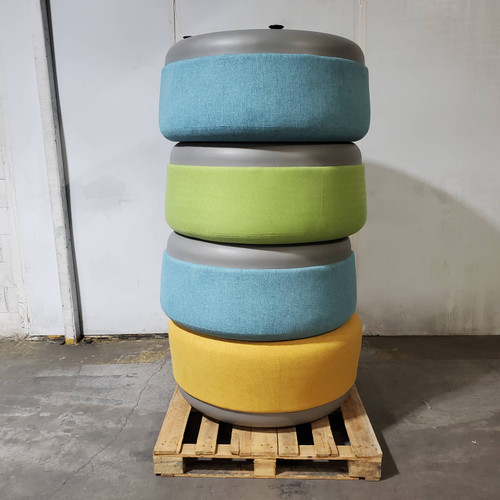 4 Units of Haworth Openest Chick Pouf - Round Fabric Seat (Various Colors) - MSRP $6,000 - Like New (Lot # LK967601)