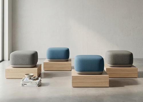 4 Units of Haworth Openest Chick Pouf - Square Fabric Seat (Various Colors) - MSRP $6,000 - Like New (Lot # LK967602)