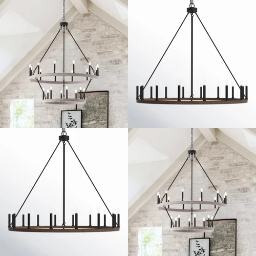16 units of Wagon Wheel Chandeliers - MSRP $10,240 - Brand New (Lot # 951106)