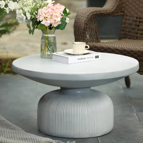 6 units of Kellam 29.9" H Round Outdoor Coffee Tables - MSRP $2,820 - Like New (Lot # 996907)