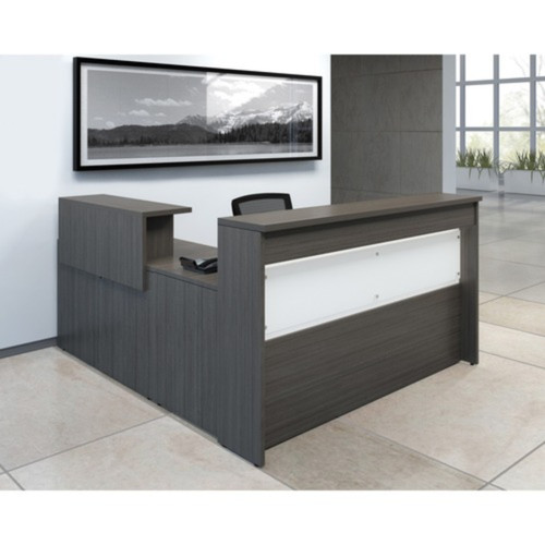 2 units of Offices To Go Reception Suites - 84" x 72" x 42.5" - Absolute Acajou - MSRP $4,000 - Brand New (Lot # 1011415)