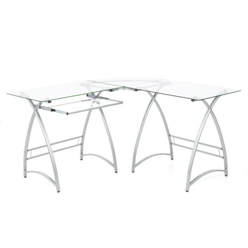 14 units of L-Shaped Glass Top Computer Desks - MSRP $5,670 - Like New (Lot # 1013911)