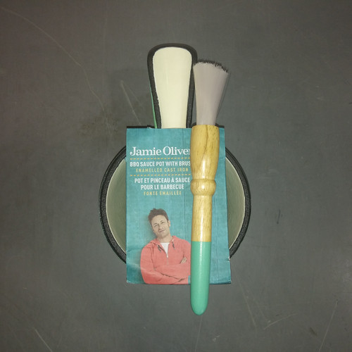 4 Units of Jamie Oliver BBQ Sauce Pot & Brush - Teal - MSRP 68$ - Brand New