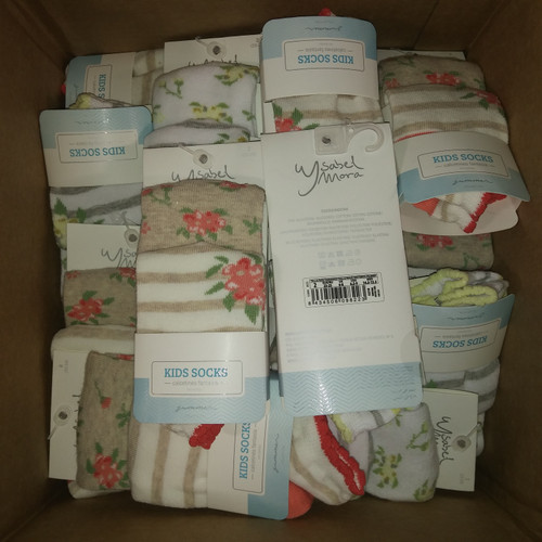 24 Units of Assorted 2 Pairs Of Invisible Girl Patterned Socks Size 2 (23/25) - MSRP 288$ - Brand New (Lot # CP543951)