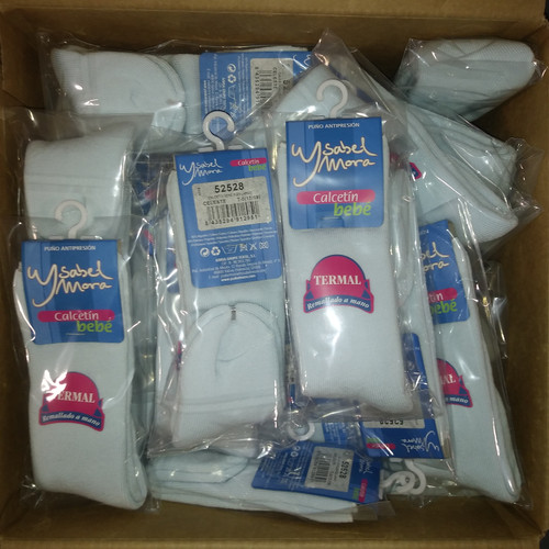 48 Units of Light Blue Socks New Born Terry High Size 1 (20-22) - MSRP 432$ - Brand New (Lot # CP5439143)