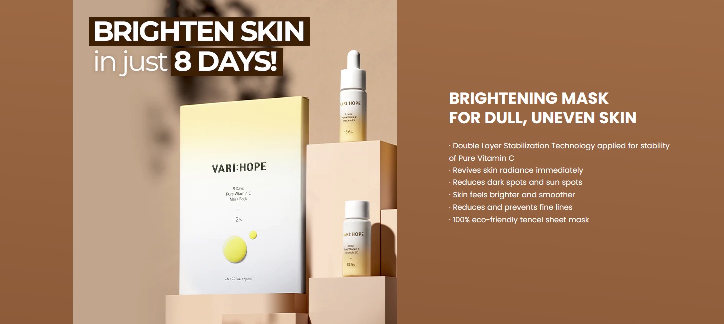 VARI:HOPE 8 Days Brightening Mask With Pure Vitamin C Hero