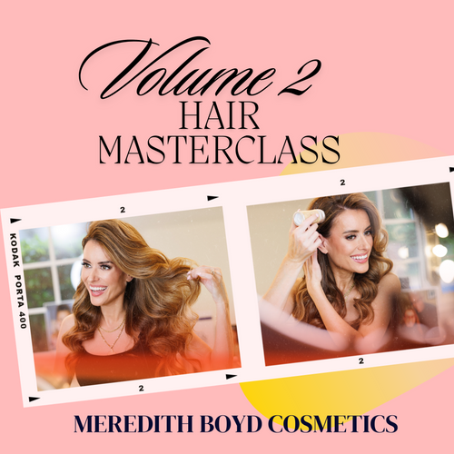 By popular demand, a new hair masterclass with more advanced techniques is now available and ready for you to watch and learn! This is Volume II of the Meredith Boyd Cosmetics Hair Masterclass Series! Follow along at your own pace with award winning hair and makeup artist, Meredith Boyd, owner and founder of Meredith Boyd Cosmetics! She will teach you her pro hair styling techniques in this masterclass! Step by step hair tutorial for interview and stage so you are camera ready and glam at all times! This is a great refresher if you've already completed Volume I. This masterclass is an up close session with Meredith as she walks you through how to do hollywood waves and updo's on her own hair as she guides you through advanced techinques so you gain the confidence to do it yourself!