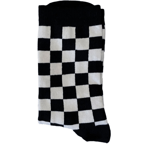 Black and White Checked Socks (Women)