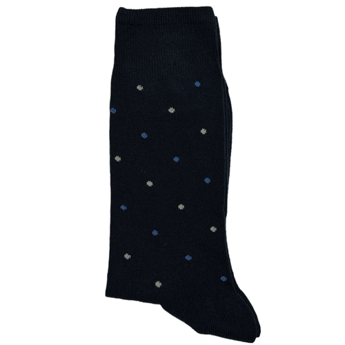 Navy Suit Socks Blue & White Dots (Mens)