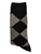 Diamond Suit Socks Grey & Black (Mens) - maroon line