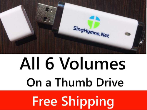 150 Hymns All 6 Volumes PIANO-ORGAN DUO Accompaniment Loaded on USB Thumb Drive -Save $5 Plus Free USA Shipping