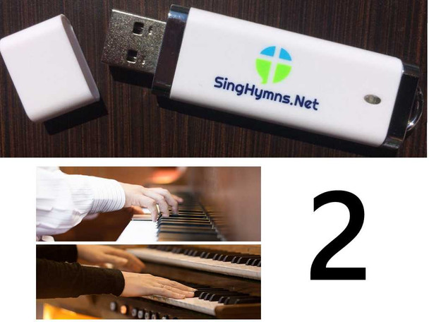 25 Hymns Volume 2 PIANO & ORGAN Duo Accompaniment Loaded on USB Thumb Drive