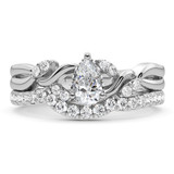 Photo of Hua 1 1/3 ct tw. Pear Solitaire Bridal Set Platinum