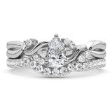 Photo of Hua 1 1/3 ct tw. Pear Solitaire Bridal Set Platinum