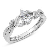 Photo of Hua 1 1/3 ct tw. Pear Solitaire Bridal Set Platinum