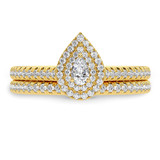 Photo of Anissa 1 ct tw. Pear Solitaire Bridal Set 14K Yellow Gold