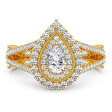 Photo of Acadia 2 ct tw. Pear Solitaire Bridal Set 14K Yellow Gold