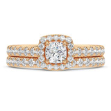 Photo of Dmitri 2 1/4 ct tw. Cushion Solitaire Bridal Set 14K Rose Gold