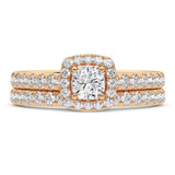 Photo of Dmitri 2 1/4 ct tw. Cushion Solitaire Bridal Set 14K Rose Gold