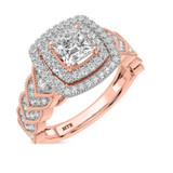 Photo of Zenevieva 2 ct tw. Princess Solitaire Diamond Bridal Ring Set 14K Rose Gold [BT5023RE-H090]