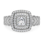 Photo of Zenevieva 2 ct tw. Princess Solitaire Diamond Bridal Ring Set 14K White Gold [BT5023WE-H090]