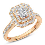 Photo of Azalea 2 ct tw. Emerald Solitaire Bridal Set 14K Rose Gold