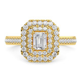 Photo of Azalea 2 ct tw. Emerald Solitaire Bridal Set 14K Yellow Gold