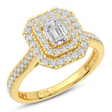 Photo of Azalea 2 ct tw. Emerald Solitaire Bridal Set 14K Yellow Gold