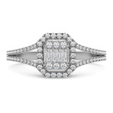 Photo of Clarie 3/4 ct tw. Fancy Cluster Bridal Set Platinum