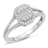 Photo of Clarie 3/4 ct tw. Fancy Cluster Bridal Set Platinum