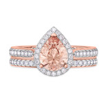 Photo of The Chunky Goddess Collection 3 1/2 ct tw. Pear Morganite Goddess Set 14K Rose Gold [BR5058R-C000]