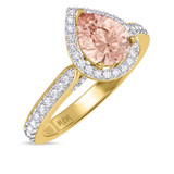 Photo of The Chunky Goddess Collection 3 ct tw. Pear Morganite Engagement Ring 14K Yellow Gold [BT5058YE-C000]