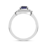 Photo of This 1 1/5 Carat T.W. Sapphire Carat T.W. and Diamond Ladies Engagement Ring is made in 14K White Gold [BT5812WE-C000]