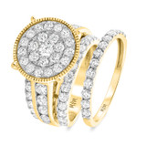 Photo of McKenzie 3 7/8 cttw Round Cut Bridal Set 10K Yellow Gold [BR437Y-C000]