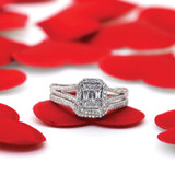 Photo of Clarie 3/4 cttw Fancy Cut Bridal Set 10K White Gold [BR479W-C000]