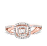 Photo of Amelia 1/2 cttw Princess Cluster Engagement Ring 10K Rose Gold [BT487RE-C000]