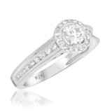 Photo of Audrey 3/4 cttw Round Engagement Ring 10K White Gold [BT488WE-R038]