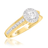 Photo of Audrey 3/4 cttw Round Engagement Ring 10K Yellow Gold [BT488YE-R038]