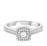 Photo of Louis 1/2 cttw Cushion Cluster Engagement Ring 14K White Gold [BT498WE-C000]