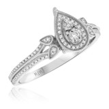 Photo of Edith 1/4 cttw Pear Cut Engagement Ring 10K White Gold [BT206WE-C000]