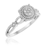 Photo of Gage 1/3 cttw Round Cut Engagement Ring 10K White Gold [BT207WE-C000]