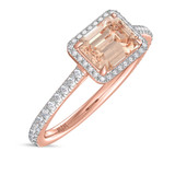 Photo of Madden 2 5/8 ct tw. Emerald Cut Morganite Bridal Ring Set 14K Rose Gold [BT5049RE-C000]